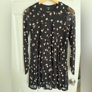 AFRM Black Floral Long Sleeve Dress